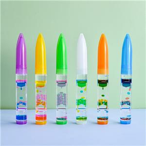 Colorful Liquid Motion Bubbler Pens Promotional Fidget Liquid Timer Pen for Stress Anxiety Relief Home Office Desk Toys