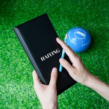 OEM Factory Custom Embroidered Logo Leather Lawn Bowls Scorecard Card Id Holder for Lawn Bowls Club