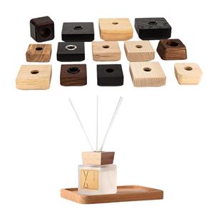 Wooden Lid Replacement for Aromatherapy Bottle Square Shape Car Aromatherapy Bottle Cover Oil Diffuser Bathroom