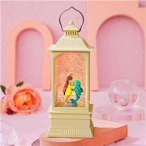Novelty Cute Princess Flash Snow Globe Water Lantern, Battery Operated, USB Connected, Comes with Many Figurine Designs.