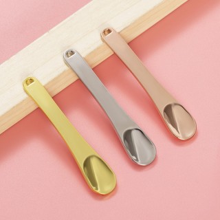 Metal Cosmetic Skincare Spatula, Mini Mask facial Reusable Scoop, Makeup Beauty Spoons for Cream, Lotions, Moisturizers (Rose Gold, Gold, Silver)