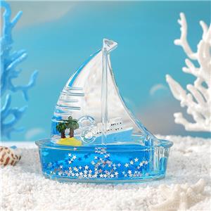 Marine Style Acrylic Resin Sailboat Ornament for Weddings & Parties Novelty Gifts with Mineral Oil Wedding & Party Supplies