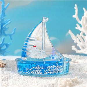 Marine Style Acrylic Resin Sailboat Ornament for Weddings & Parties Novelty Gifts with Mineral Oil Wedding & Party Supplies