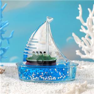 Marine Style Acrylic Resin Sailboat Ornament for Weddings & Parties Novelty Gifts with Mineral Oil Wedding & Party Supplies