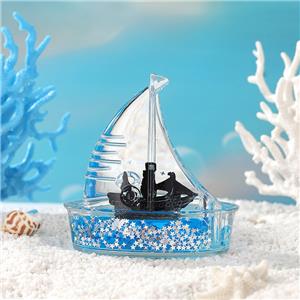 Marine Style Acrylic Resin Sailboat Ornament for Weddings & Parties Novelty Gifts with Mineral Oil Wedding & Party Supplies