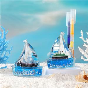 Marine Style Acrylic Resin Sailboat Ornament for Weddings & Parties Novelty Gifts with Mineral Oil Wedding & Party Supplies