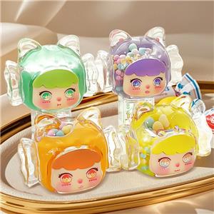 Trendsetters' Novelty Gifts Surprise Resin Girl Figures Blind Bag Packaging Random Cat-Ear Headwear Expressive Faces Shimmery
