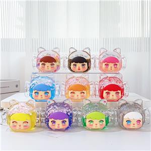 Trendsetters' Novelty Gifts Surprise Resin Girl Figures Blind Bag Packaging Random Cat-Ear Headwear Expressive Faces Shimmery