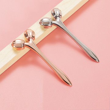 OEM Available Rose Quartz/Emerald Double-headed Ball Bearing Facial Massager Stick