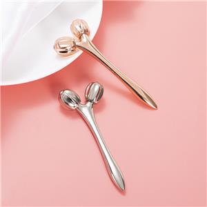 Rose Gold Double-headed Ball Bearing Facial Beauty Stick with Lifting & Firming Effect