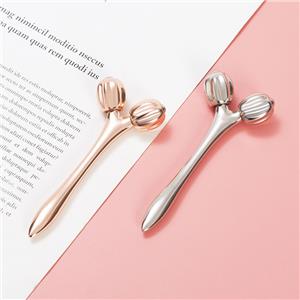 Rose Gold Double-headed Ball Bearing Facial Beauty Stick with Lifting & Firming Effect