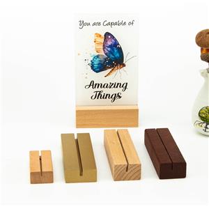 Sturdy Wooden Card Stand: Versatile holder for postcards, menus, photos, and handwritten notes, doubles as storage box.