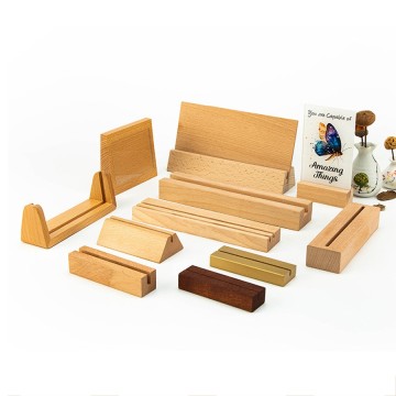 Sturdy Wooden Card Stand: Versatile holder for postcards, menus, photos, and handwritten notes, doubles as storage box.