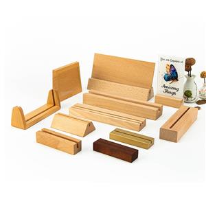 Sturdy Wooden Card Stand: Versatile holder for postcards, menus, photos, and handwritten notes, doubles as storage box.