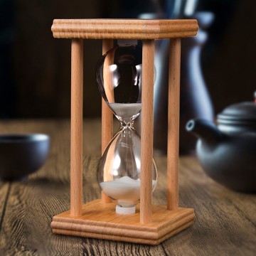 Four-pillar Solid Wood Hourglass Timer - 45/60 Min & 5-30 Min Options, Custom Sand Colors, Engraving Supported