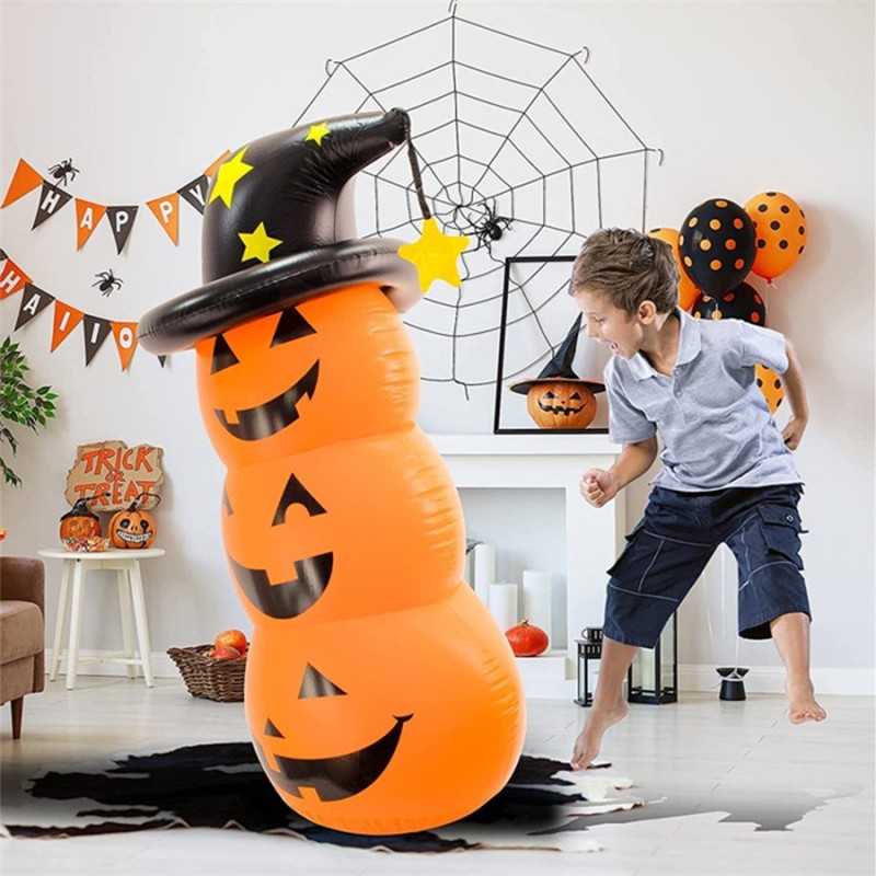 Trick or Treat! Stackable Pumpkin Tumbler with Witch Hat & Ghost Faces for Festive Ambiance