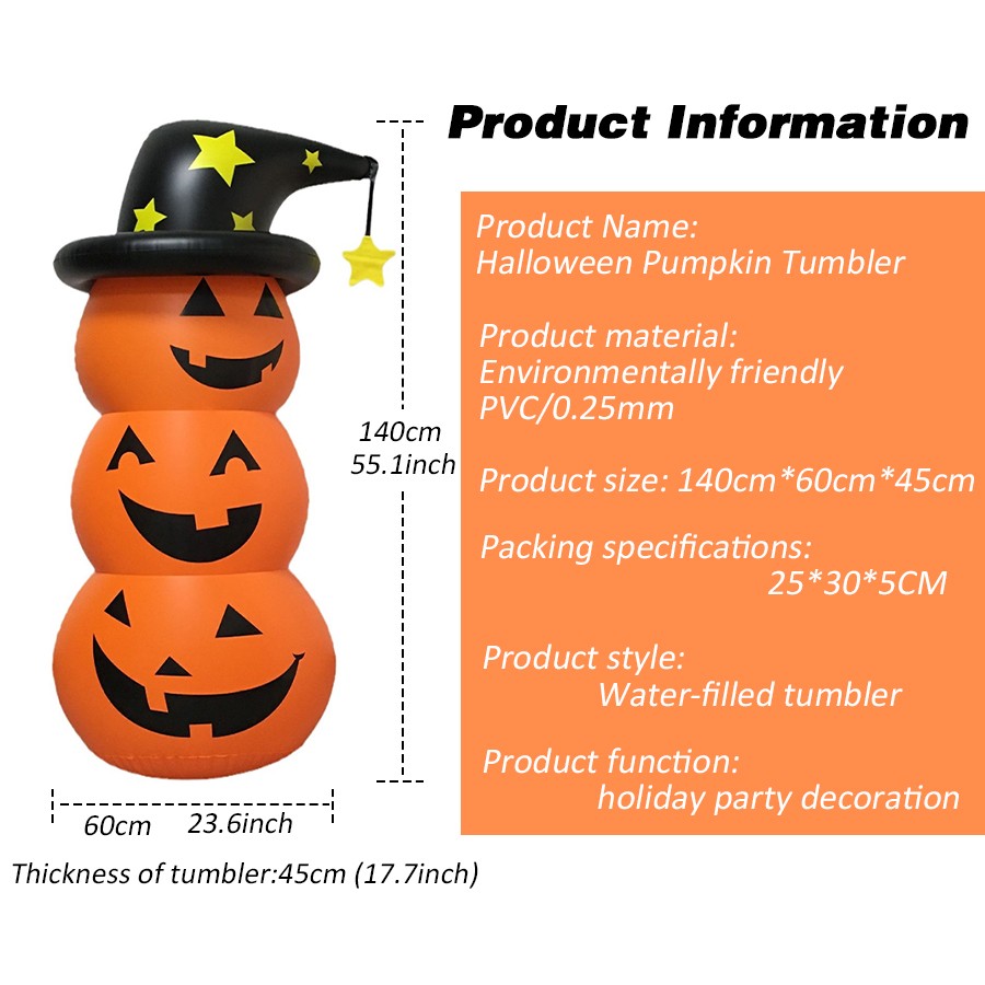 Inflatable Pumpkin Tumbler Halloween Pumpkin Tumbler Tumbler Party Toys