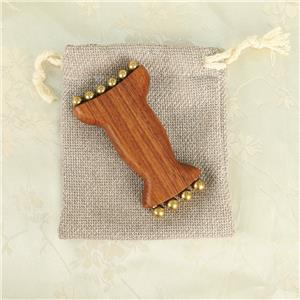 Gear Shaping Technology Wooden Massager with Brass Grooves for Neck & Shoulders