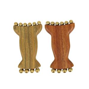 Gear Shaping Technology Wooden Massager with Brass Grooves for Neck & Shoulders