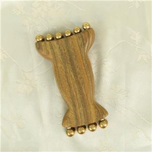 Gear Shaping Technology Wooden Massager with Brass Grooves for Neck & Shoulders
