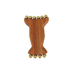 Gear Shaping Technology Wooden Massager with Brass Grooves for Neck & Shoulders