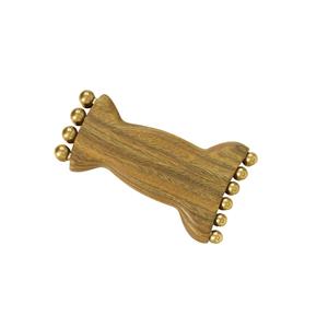 Gear Shaping Technology Wooden Massager with Brass Grooves for Neck & Shoulders