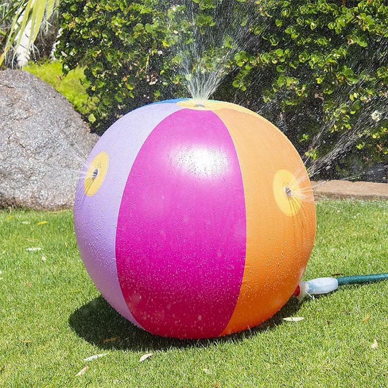 Inflatable Sprinkler Beach Ball for Family Water Games - 60cm PVC Summer Toy