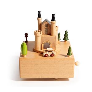 Premium Beech Wood Music Box with Ferris Wheel Scene - Home Decor