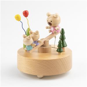 Premium Beech Wood Music Box with Ferris Wheel Scene - Home Decor