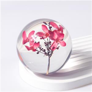 Resin Dried Flower Crystal Ball Paperweight - Customizable for Christmas/Birthday/Valentine's Day Gifts