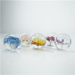 Resin Dried Flower Crystal Ball Paperweight - Customizable for Christmas/Birthday/Valentine's Day Gifts