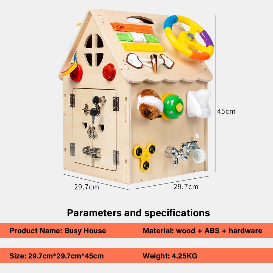 DIY Assembled Wooden Busy House