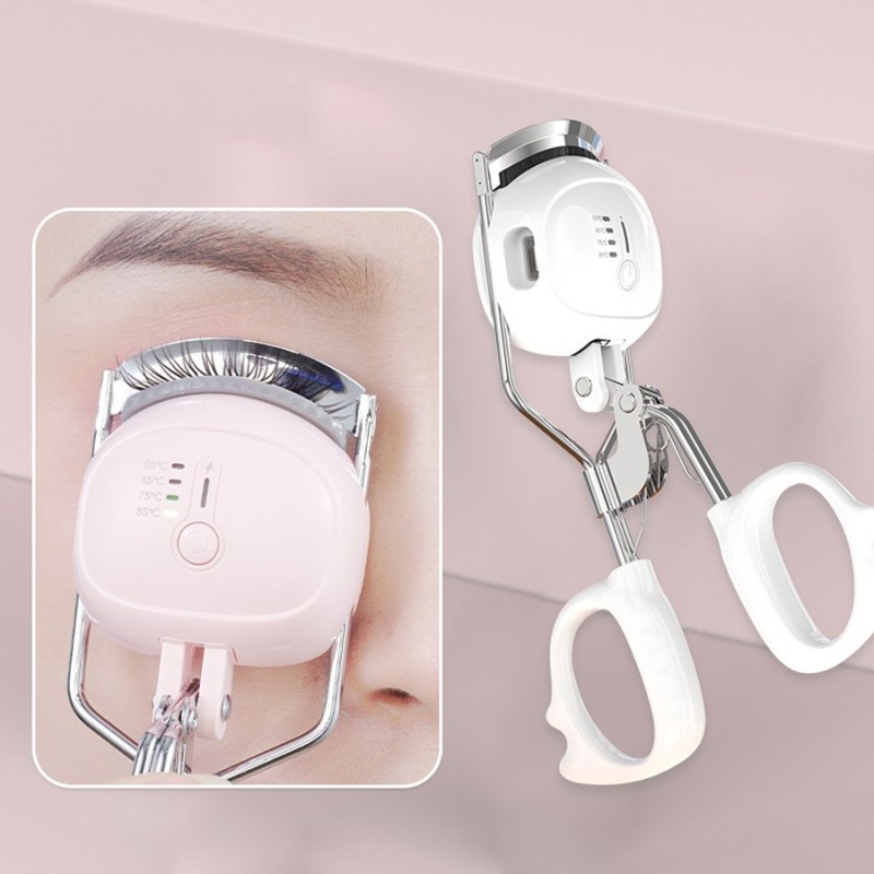 Rechargeable Handheld Heated Eyelash Curler Built Comb Electric Eyelash Curler Heat for Better Lash Curl Eyelash Curler Eyelash