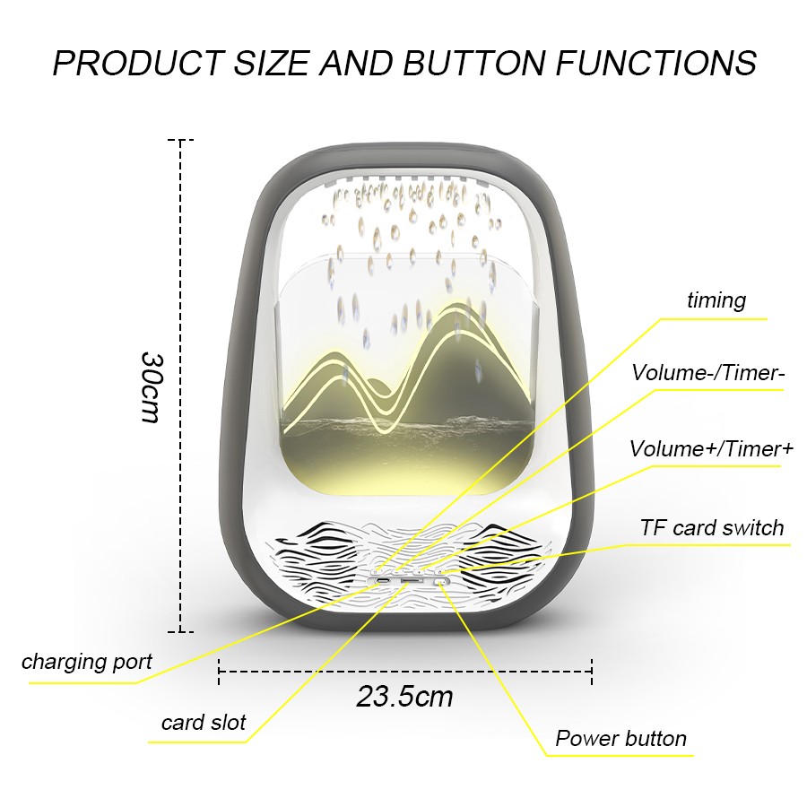 Simulated Drop Raining Sleep Home Air Humidifier