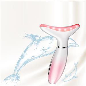 3-in-1 Triple Action Face and Neck Massager Beauty Tool for Light Thermal Vibration Skin Care Featuring Dark Circle Firming