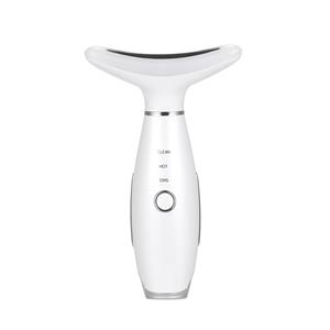 3-in-1 Triple Action Face and Neck Massager Beauty Tool for Light Thermal Vibration Skin Care Featuring Dark Circle Firming