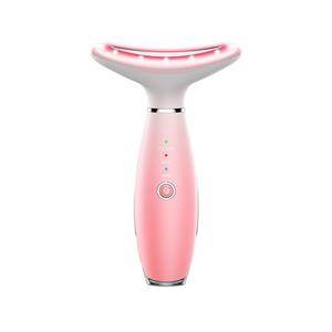 3-in-1 Triple Action Face and Neck Massager Beauty Tool for Light Thermal Vibration Skin Care Featuring Dark Circle Firming