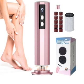 Electric Foot Scrubber Rechargeable Callus Remover with 2 Roller Heads Pedicure Kit for Cracked Heels & Dead Skin