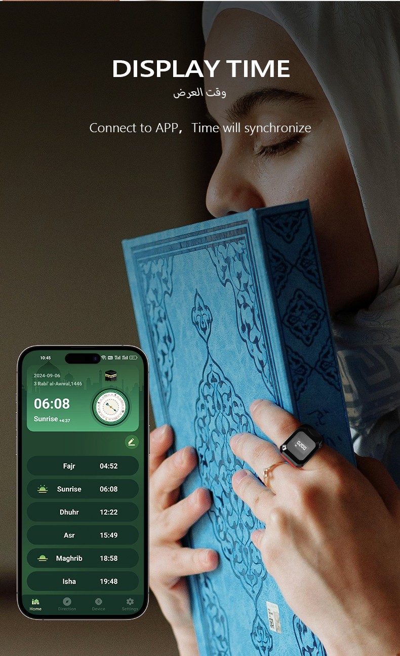 Muslim Wearable Tech: Bluetooth-Enabled Prayer Reminder Ring w/ Kaaba Direction Finder