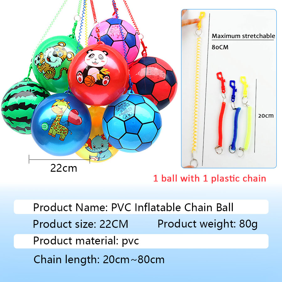 Children's Elastic Rope Football with Cartoon Prints - Durable PVC Material