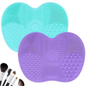Makeup Brush Cleaning Mat Silicone Brush Cleaning Pads with Suction Cups Suitable for Home and Travel