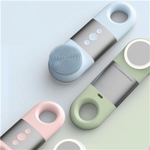 Silicone Facial Cleansing Brush with Cold & Warm Modes - Deep Clean, Pore Tighten, Red Light Therapy & Waterproof Design