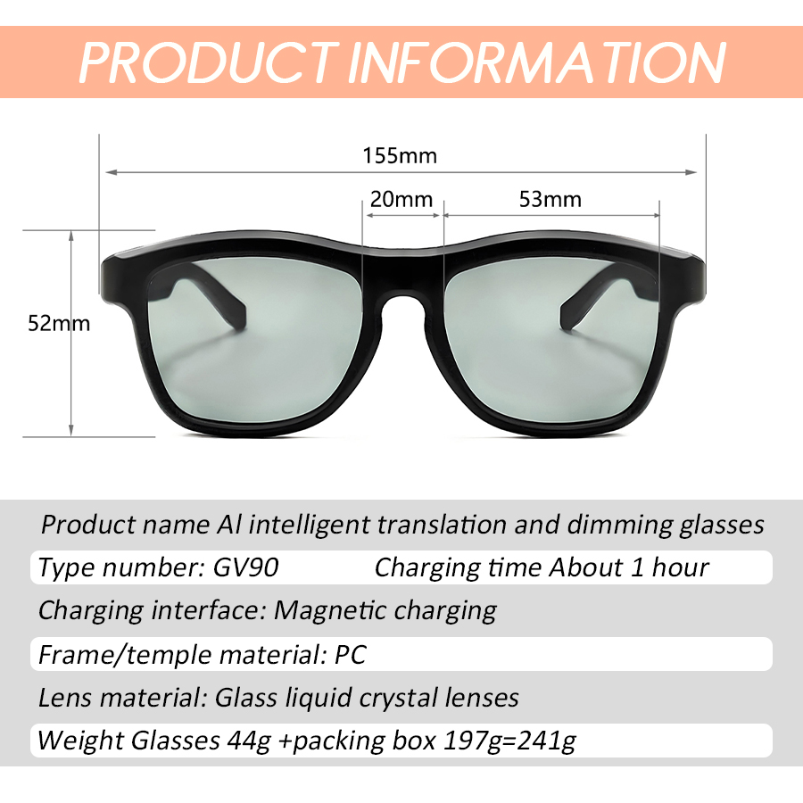 Photochromic Smart Dimming Glasses