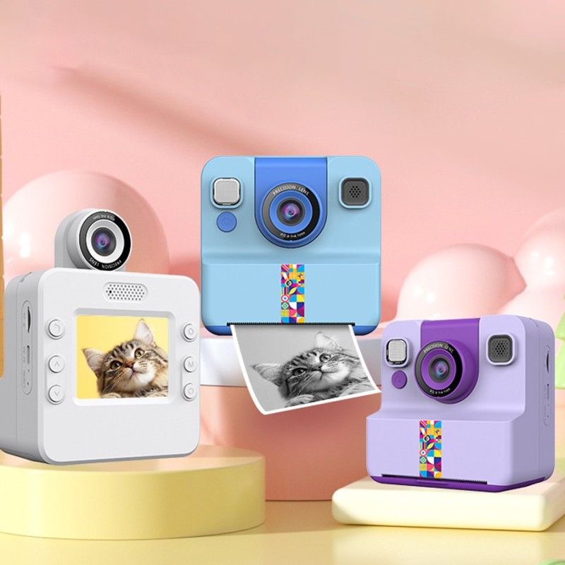 Dual-Lens Kids Camera w/ Selfie Mode, Music Player & Creative Photo Stickers for Toddlers