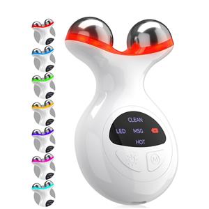 Multi-Functional 7 Colors LED Facial Massager with Red Light for Radiance, Blue for Sensitive Skin & Green for Wrinkles