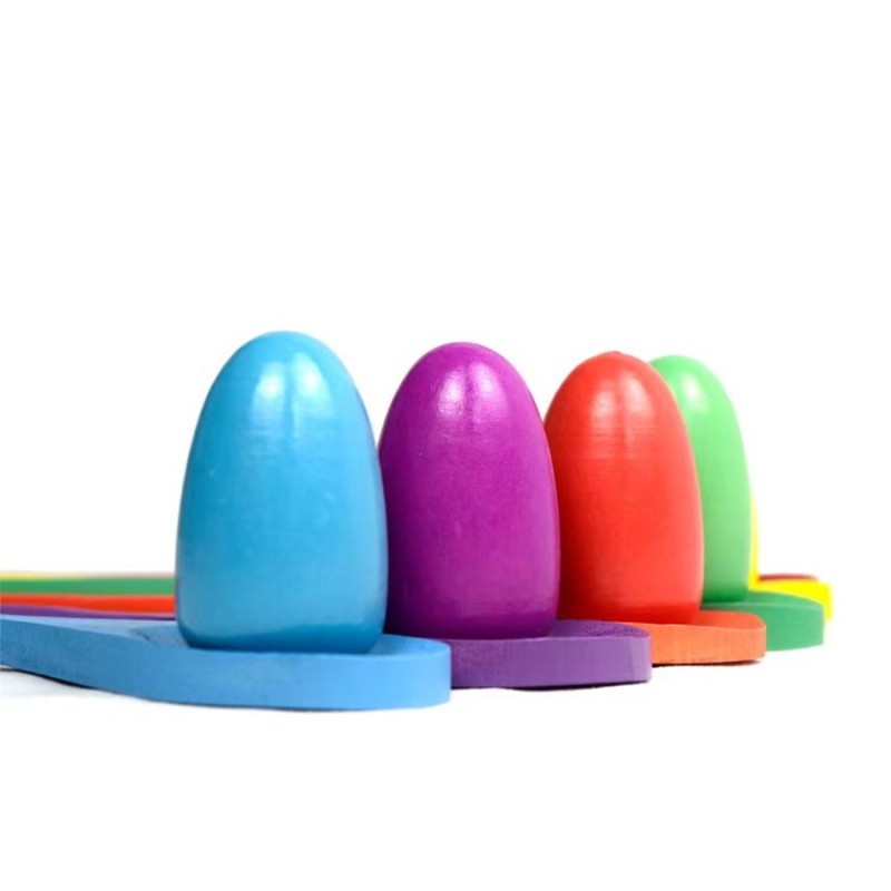 Kids' Balance Beam Toy: Thickened Wood Spoons with Eggs, Develop Focus & Motor Skills, 6-Pack