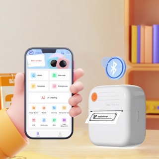 Wireless Bluetooth Portable Thermal Printer Mini Photo Label Printer for Mobile Notes Diaries DIY Projects Sticker Printing