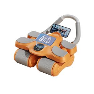 Ab Wheel Roller Fitness Abdominal 4 Wheels Abdominal Roller with Digital Timing