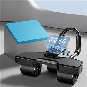 Three Wheels Home Gym Training Abdominal Power Wheel ABS Roller Sport Pulley with Knee Pad Muscle Exercise Tummy Push Wheel