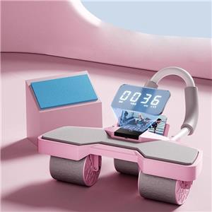 Three Wheels Home Gym Training Abdominal Power Wheel ABS Roller Sport Pulley with Knee Pad Muscle Exercise Tummy Push Wheel